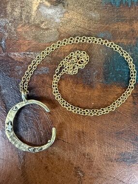 Jes MaHarry crescent moon gold diamond necklace. New in box.